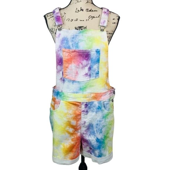Rainbow Tie Dye Overalls size S - Picture 1 of 5